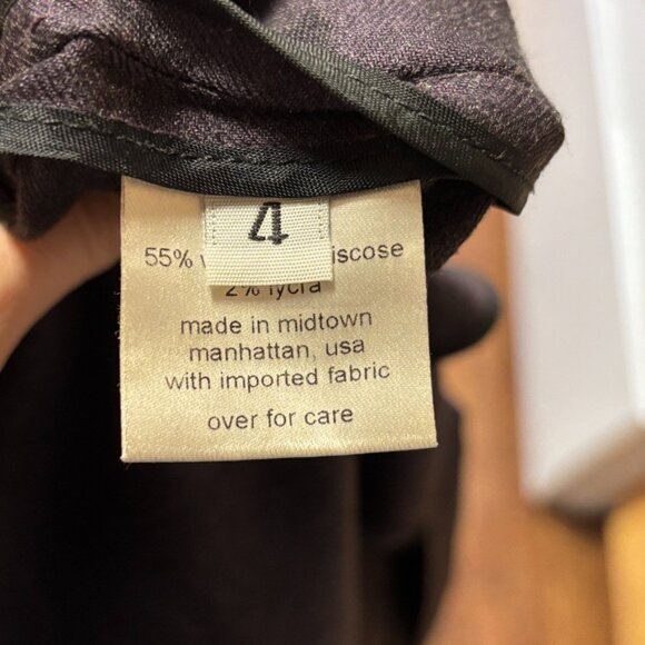 RACHEL COMEY Wool Blend High Rise Cropped Trouser Pants in Dark Gray SZ 4 - Picture 9 of 12